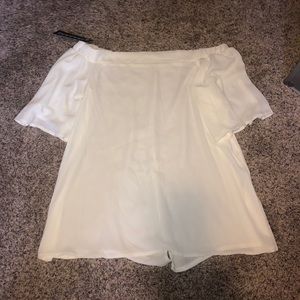 Boohoo white Off-shoulder top